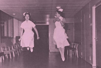 Nurse and assistant nurse at Töölö Hospital, 1960