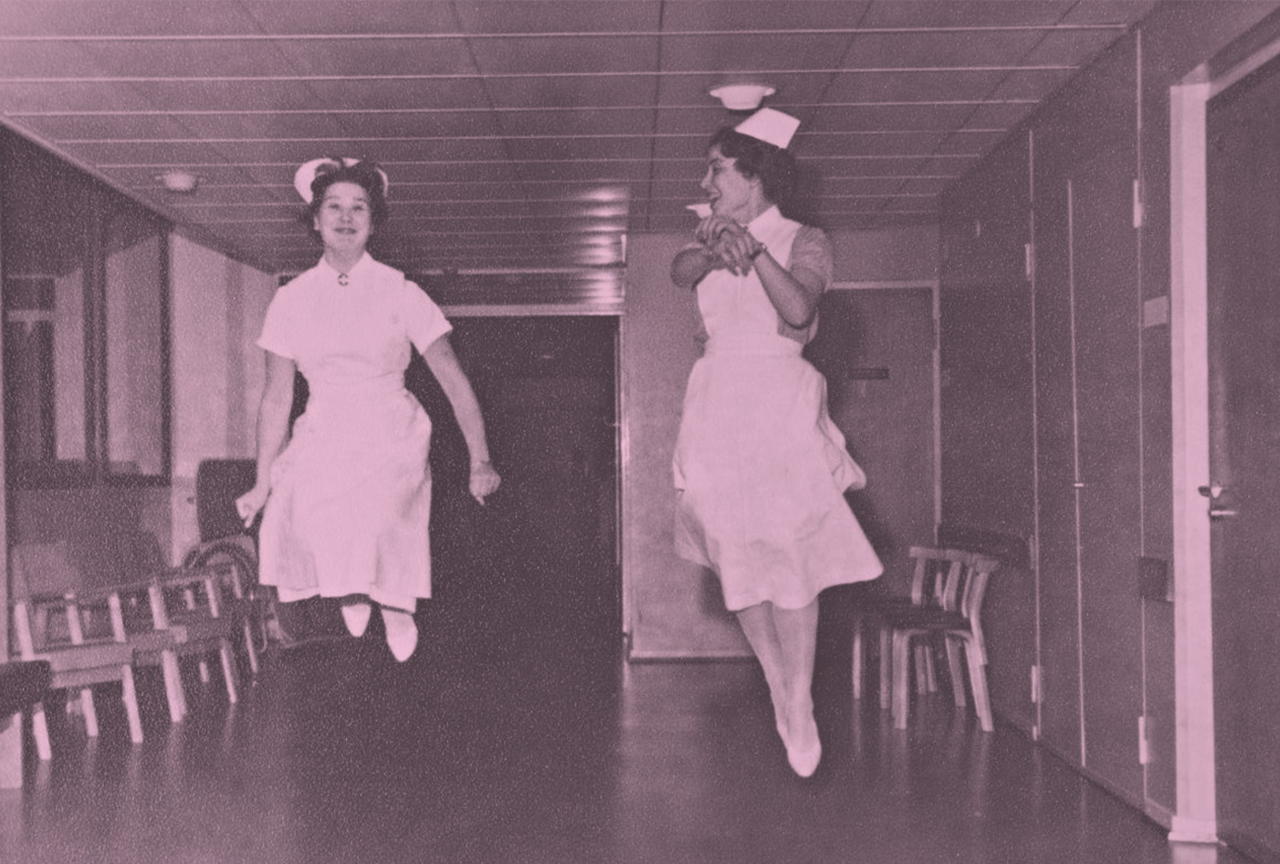Nurse and assistant nurse at Töölö Hospital, 1960