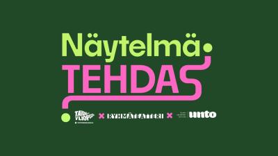 Kuvassa teksti NäytelmäTEHDAS ja järjestäjien logot.