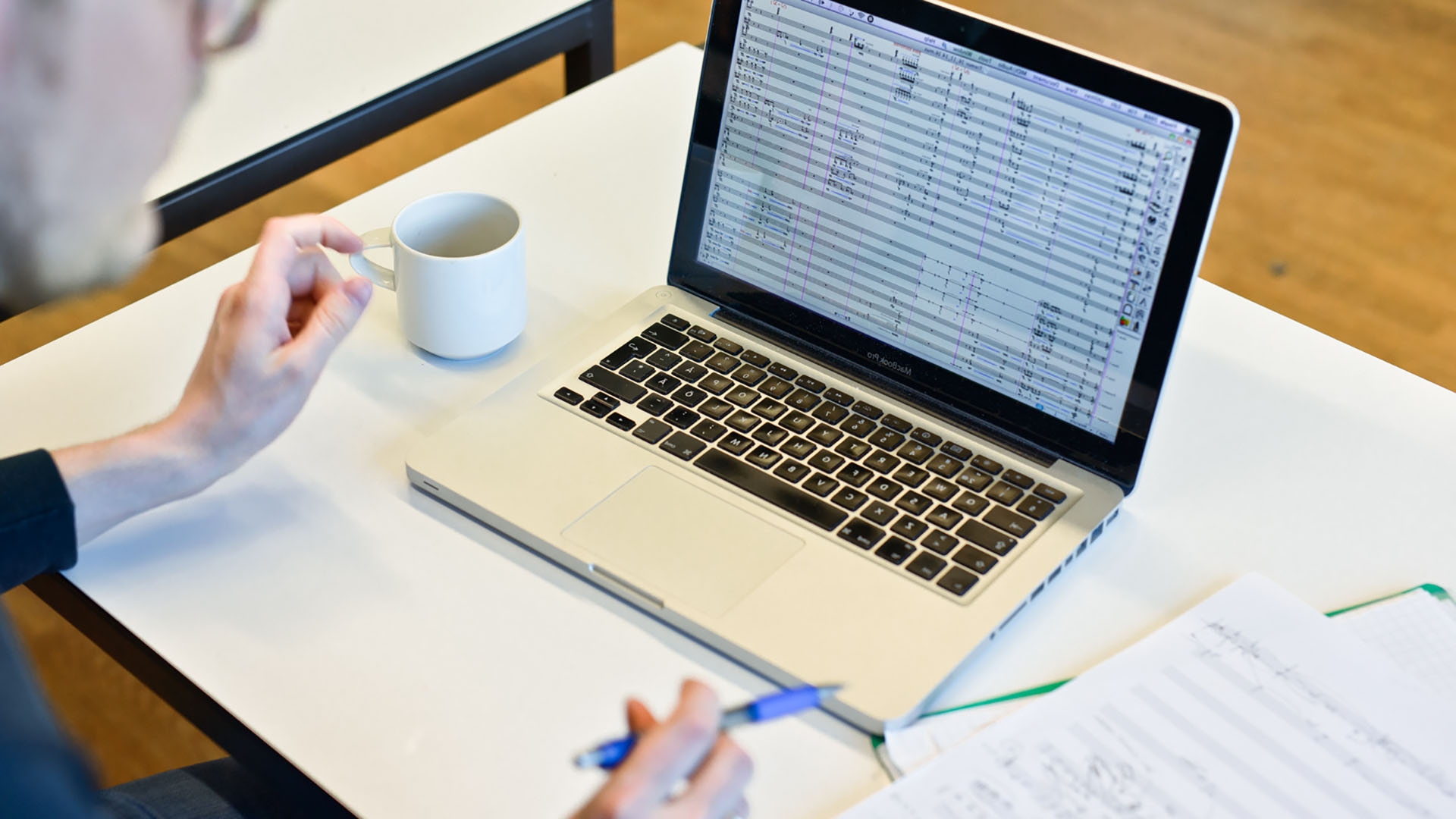 a person working with laptop