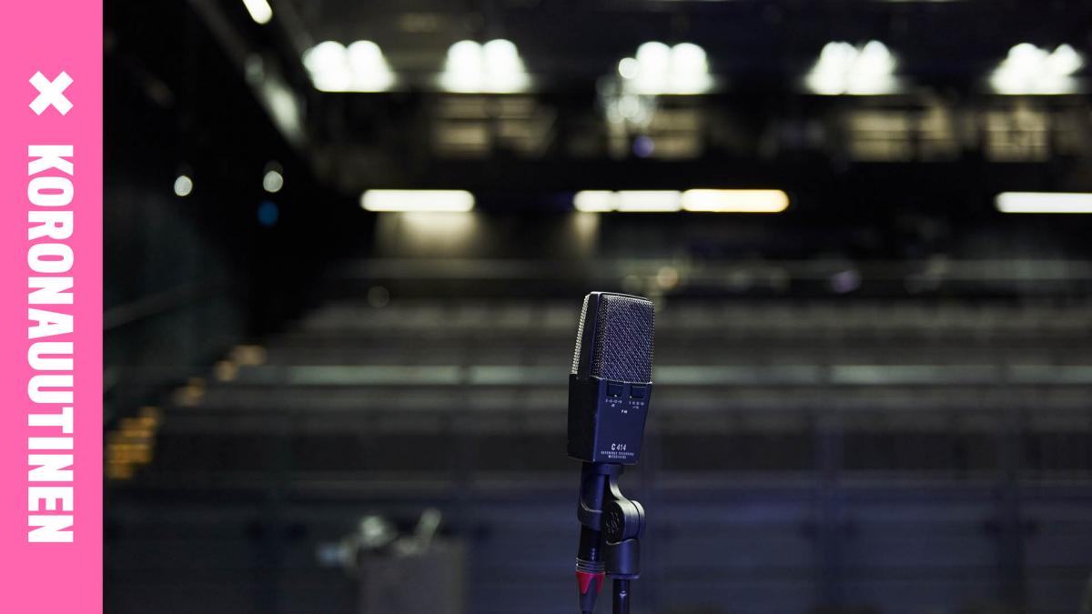 Microphone on a stage