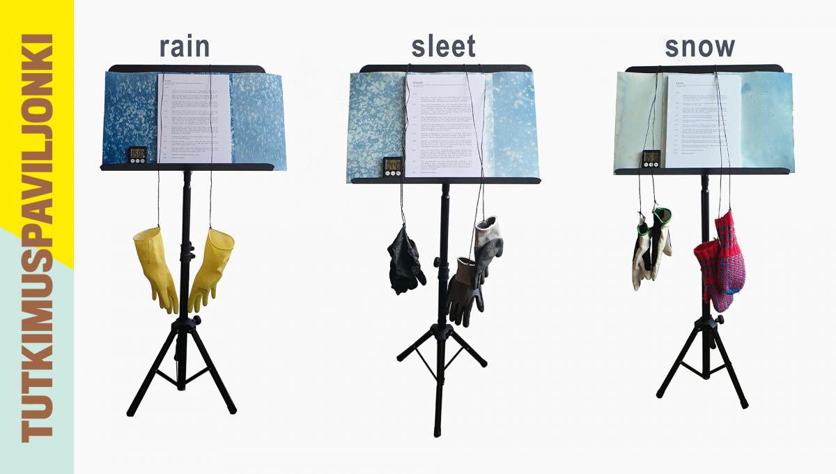 Three sheet music stands.