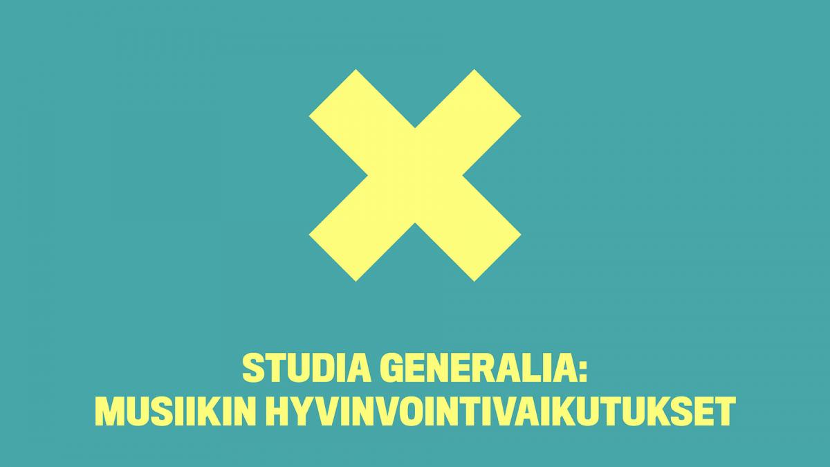 Yellow x is placed centre of a green bakcground. Events name is below the x