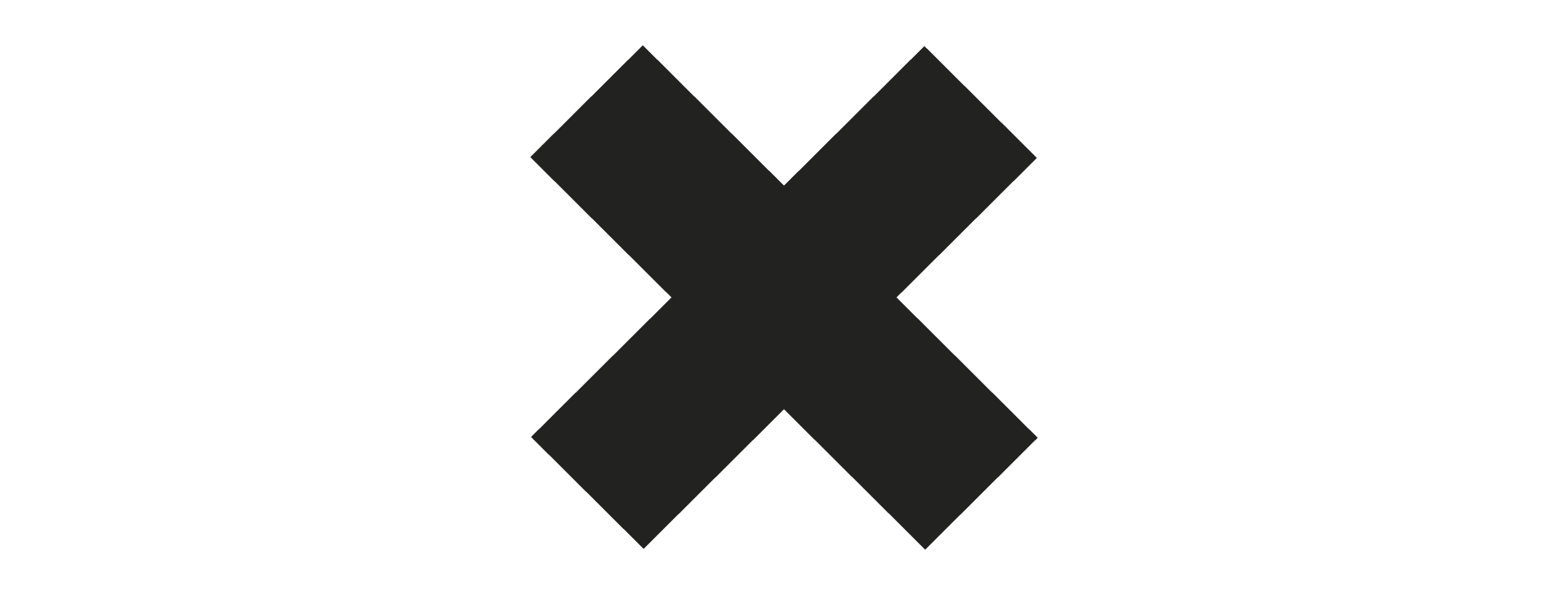 Image shows the x-sign